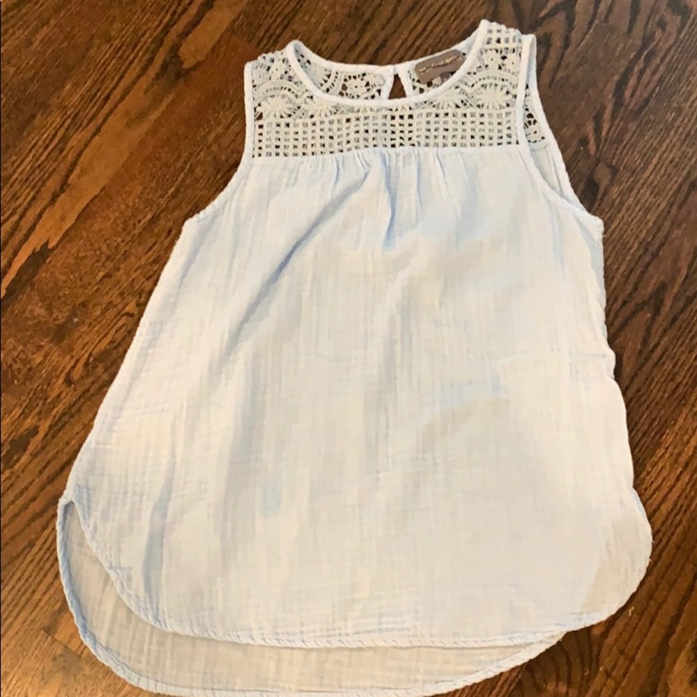 NWT Michael Stars light‎ blue double gauze top!